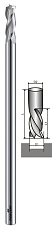 Торцевая твердосплавная фреза Z2 0.5x4.36x1.0x165 (dxDxhxL)