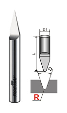 Радиусный гравер LC208 R=0.5x3x38x36° (dxDxLxa) Z1