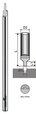 Прямой твердосплавный гравер 1Z 2.0x3x3x114 (dxDxhxL)